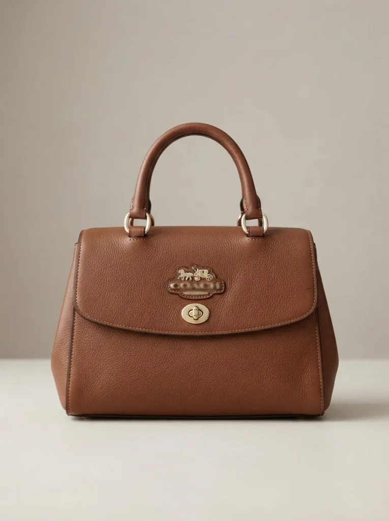 An elegant Coach purse displayed in a luxurious setting