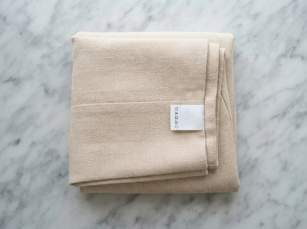 Close-up of Coach pants with a care label visible, set against a neutral background for the FAQ section.