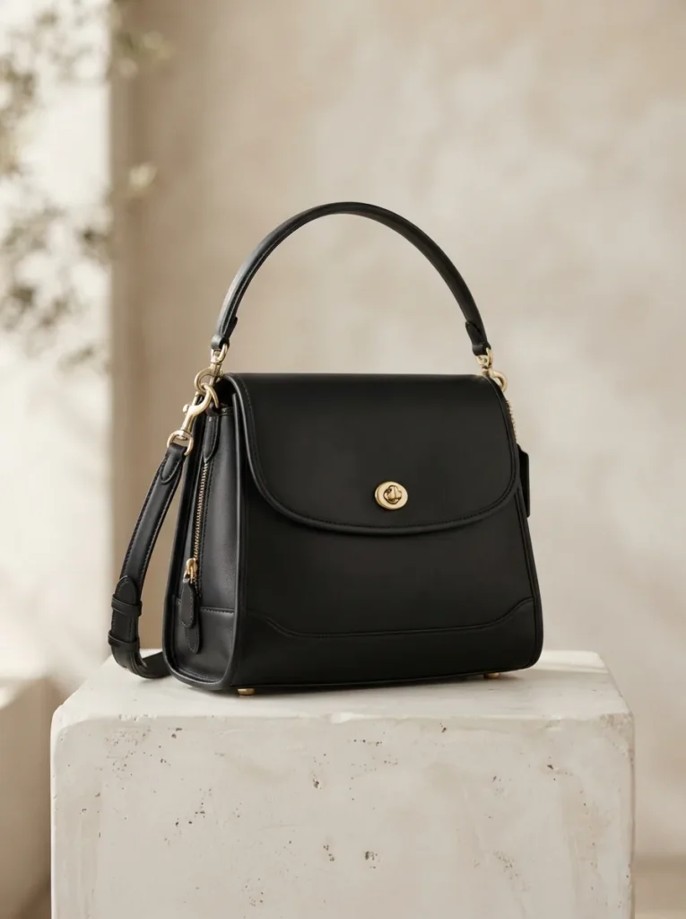 A Coach Lana Shoulder Bag displayed in a sophisticated setting.