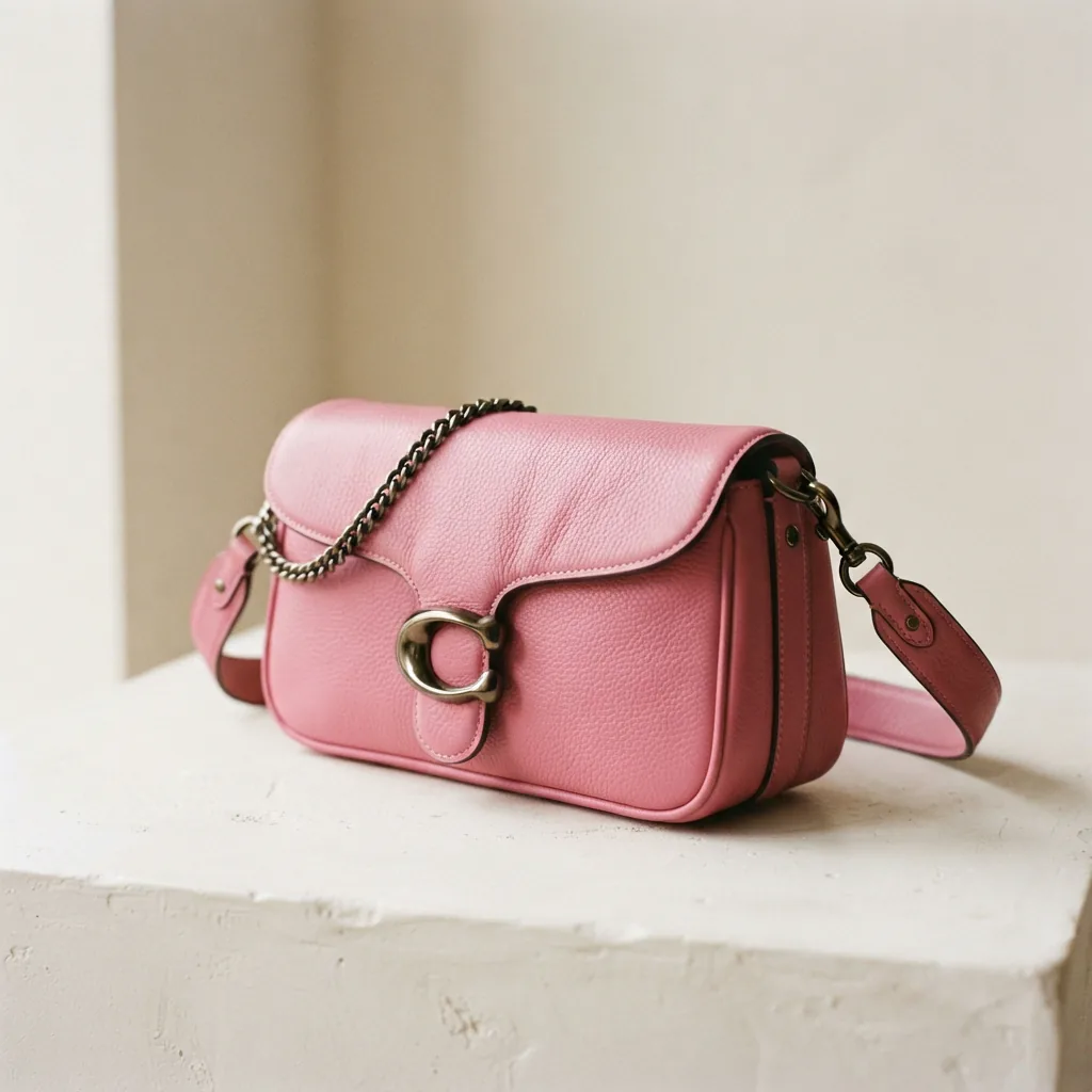 Soft Tabby Shoulder Bag in pink leather with a minimalist design.