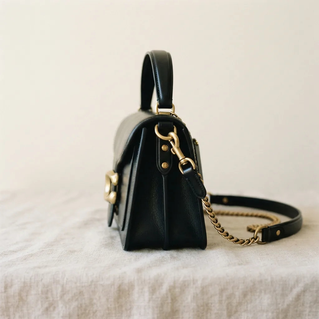 Coach Tabby Shoulder Bag 26 in black with brass hardware.
