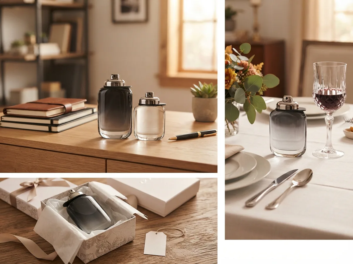 A scene depicting diverse use cases for Coach cologne, including daily wear and gifting scenarios.