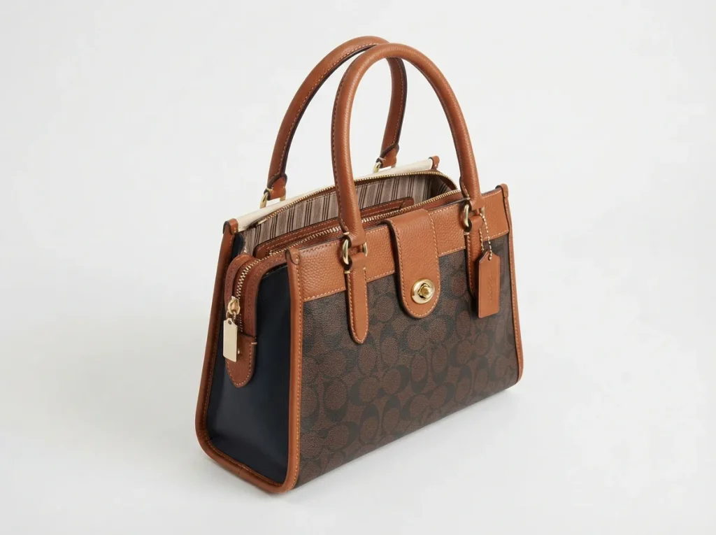 Coach Women's Maggie Small Tote Bag showcasing its design features.