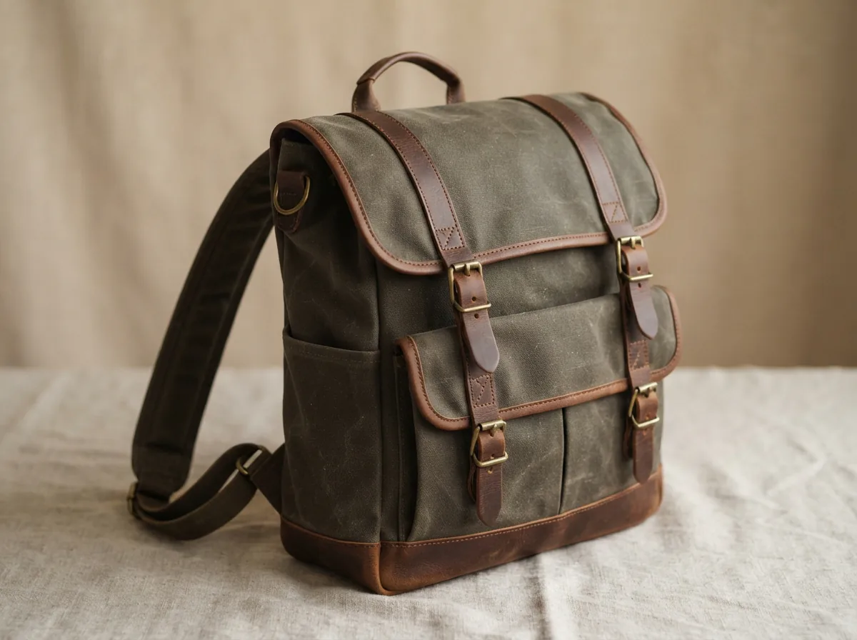 Coach Hitch Backpack displayed in a casual setting, highlighting mesh material and stitching.