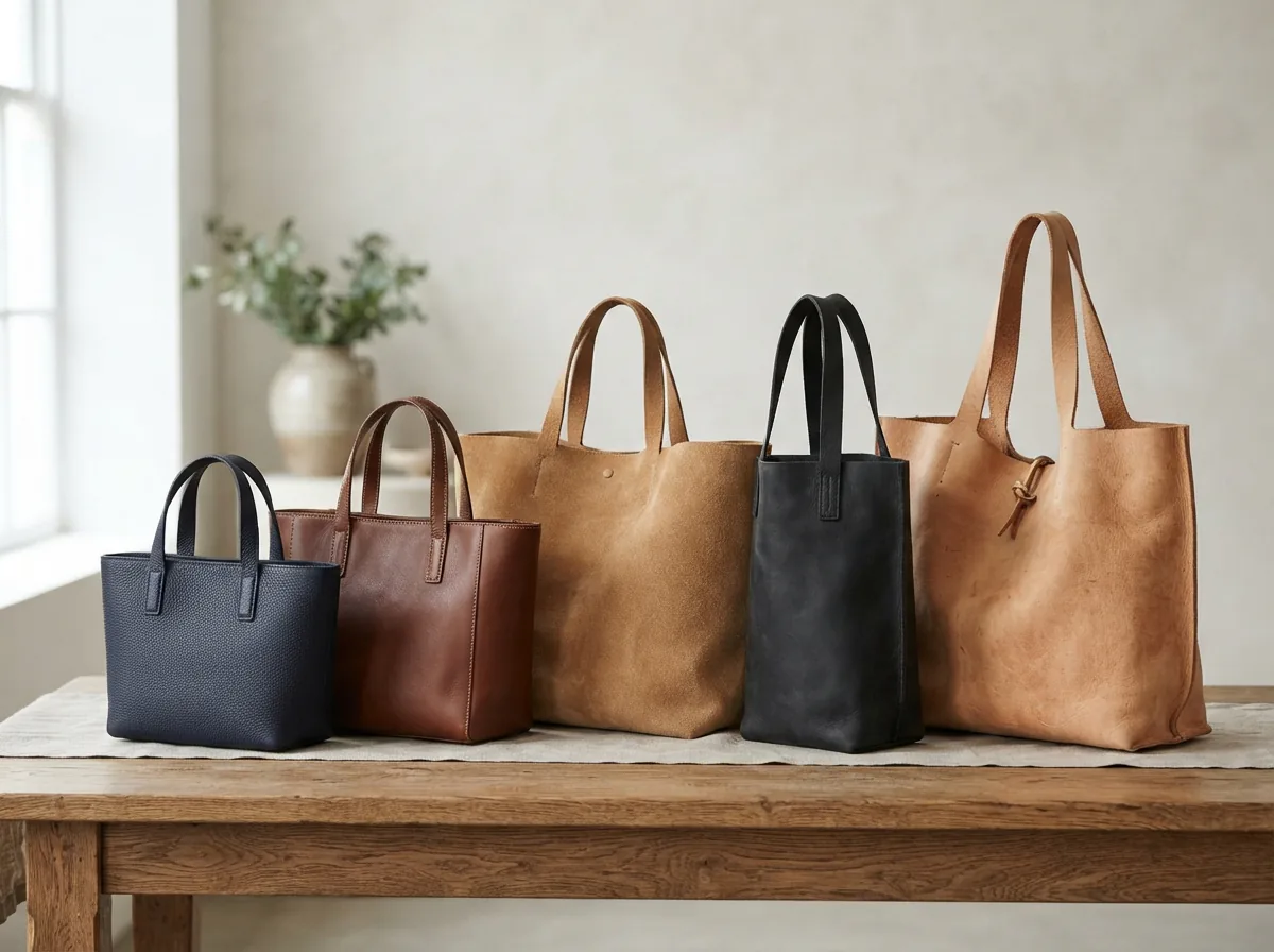 A visual guide with various Coach tote bags side by side, comparing sizes and materials for informed selection.