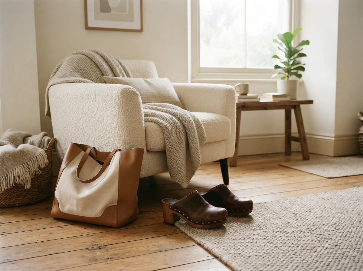 Coach clogs arranged in a lifestyle setting for context.