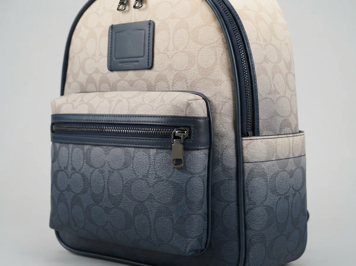 Coach Taylor Backpack FAQ scene highlighting product details and craftsmanship.