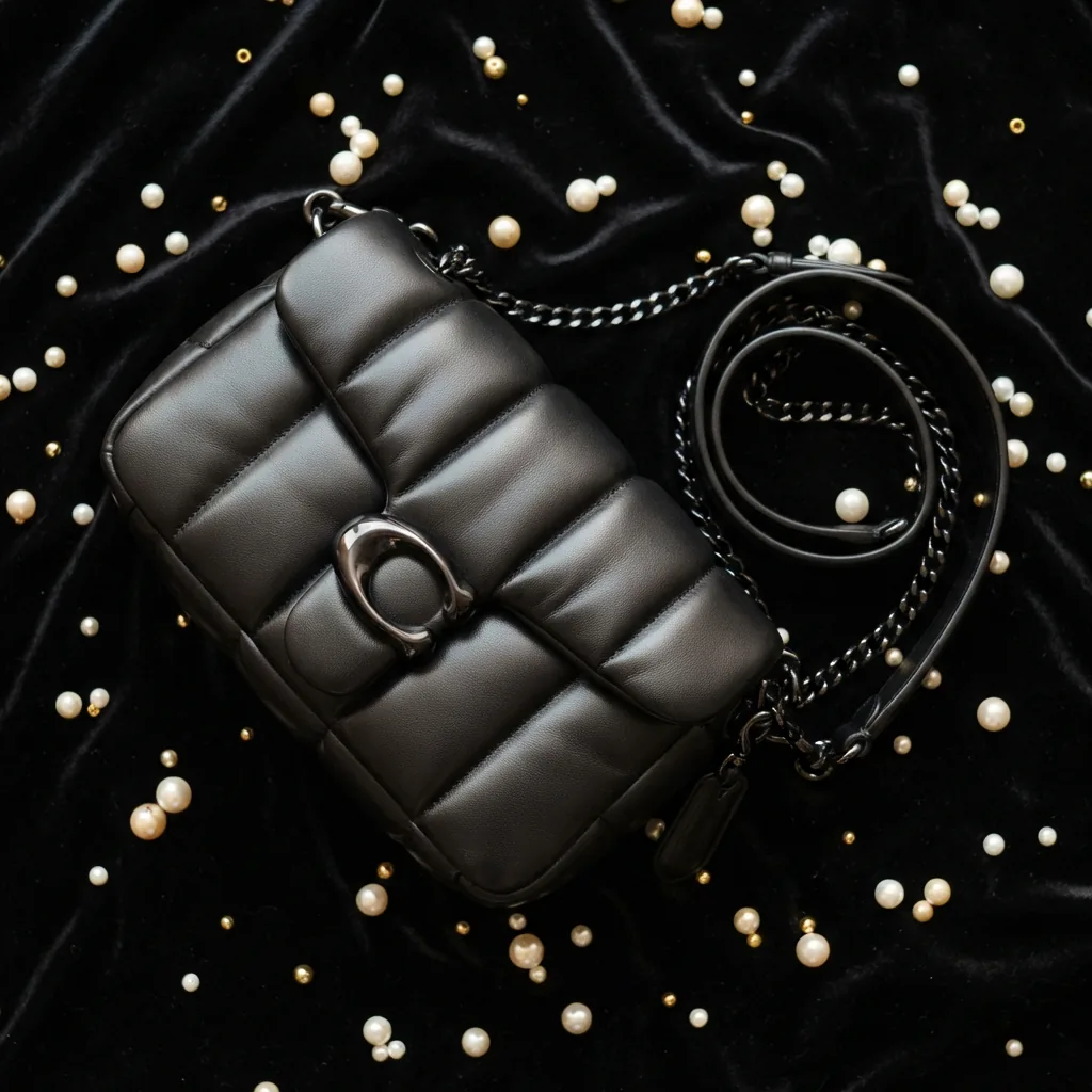 Coach Tabby Shoulder Bag 20 with pillow quilting in black