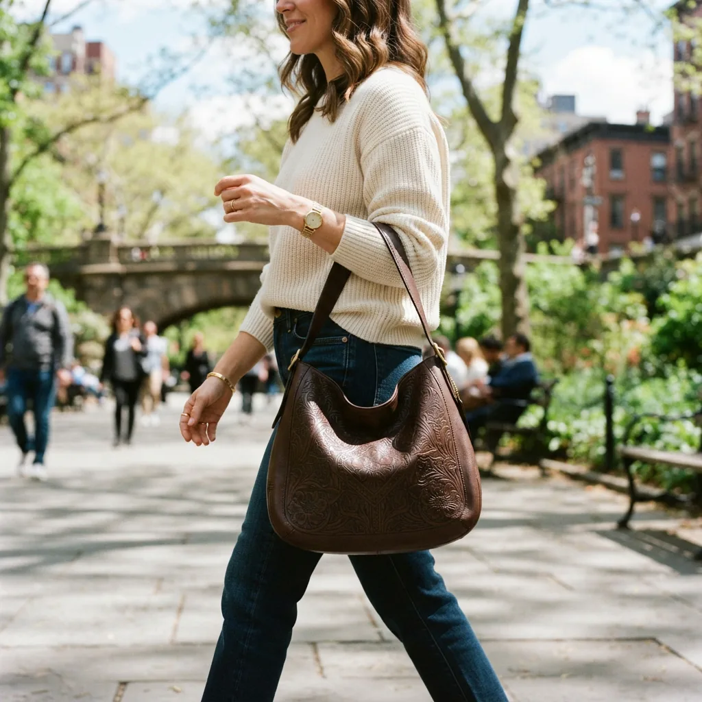 Coach Brooklyn Shoulder Bag 28 in engraved leather