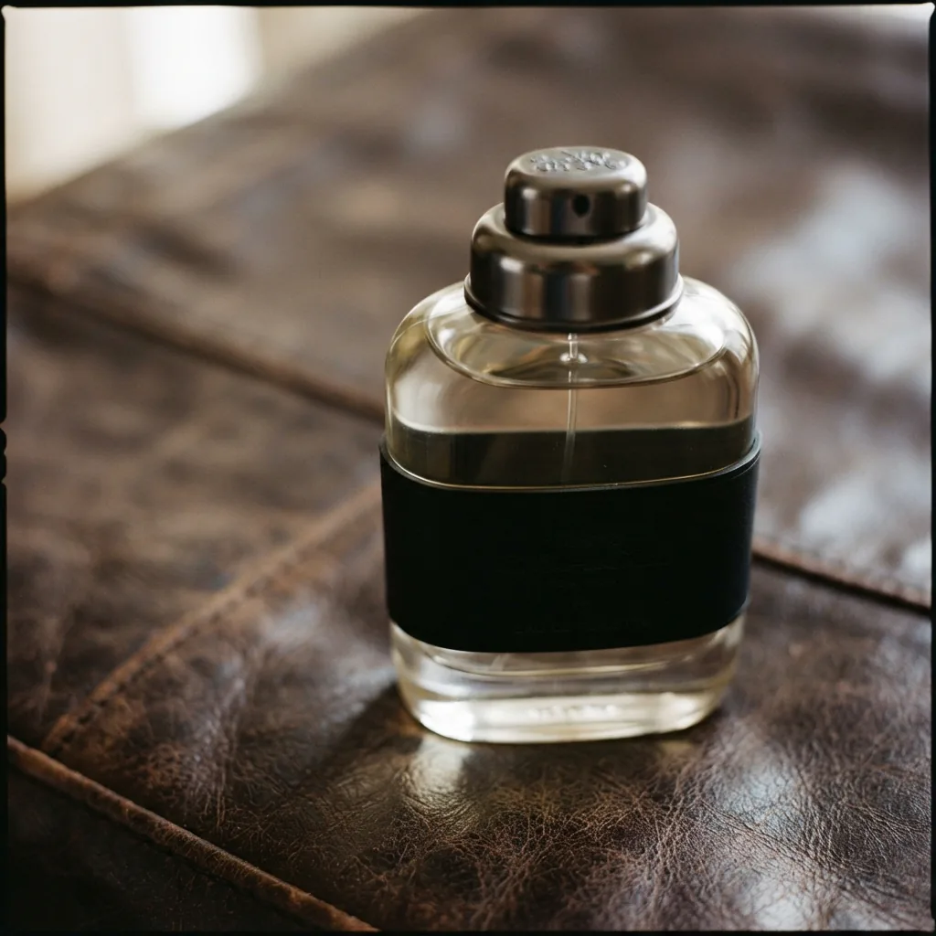 Coach for Men Eau de Toilette bottle with a dark label on a textured backdrop.