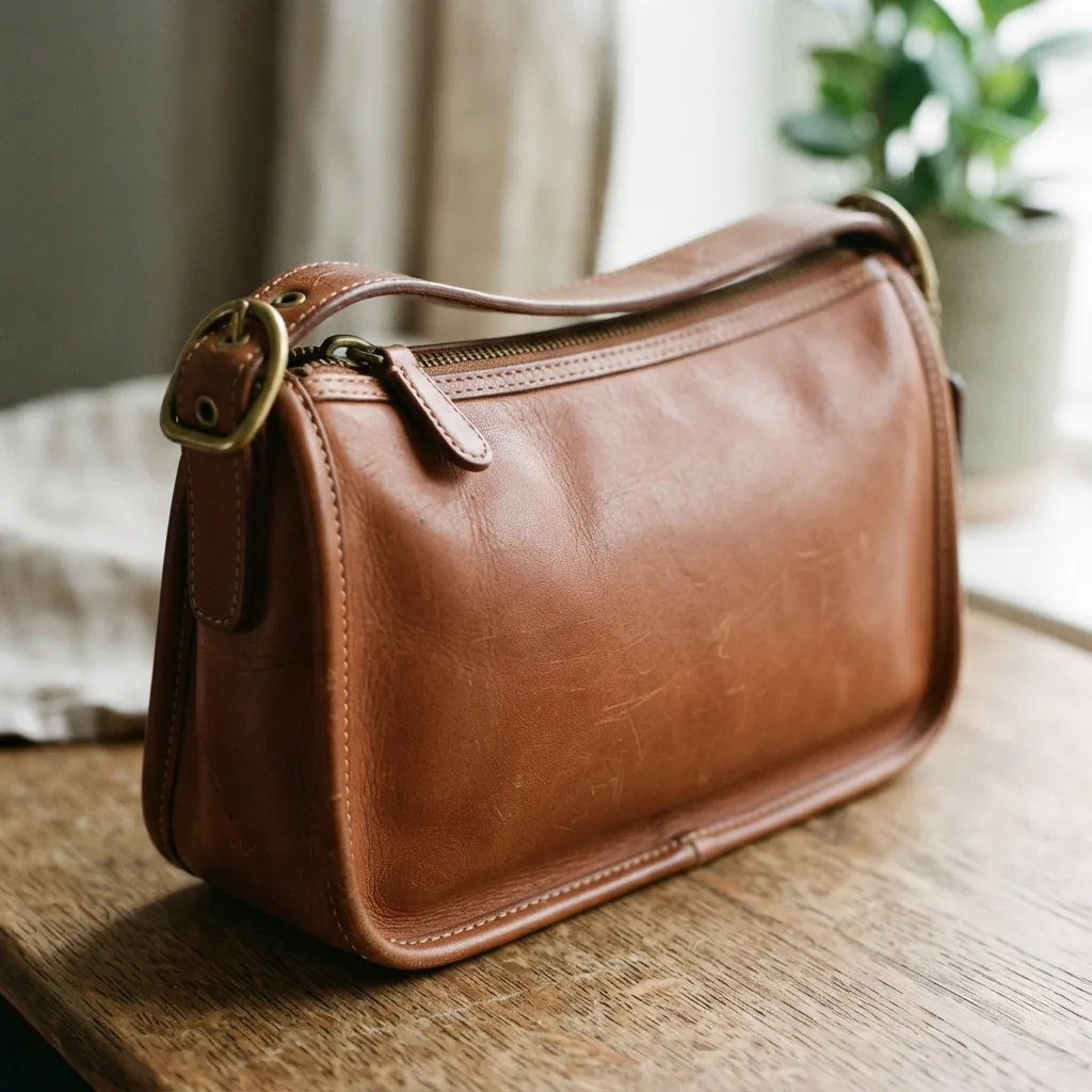 Coach Teri Shoulder Bag in loved leather.
