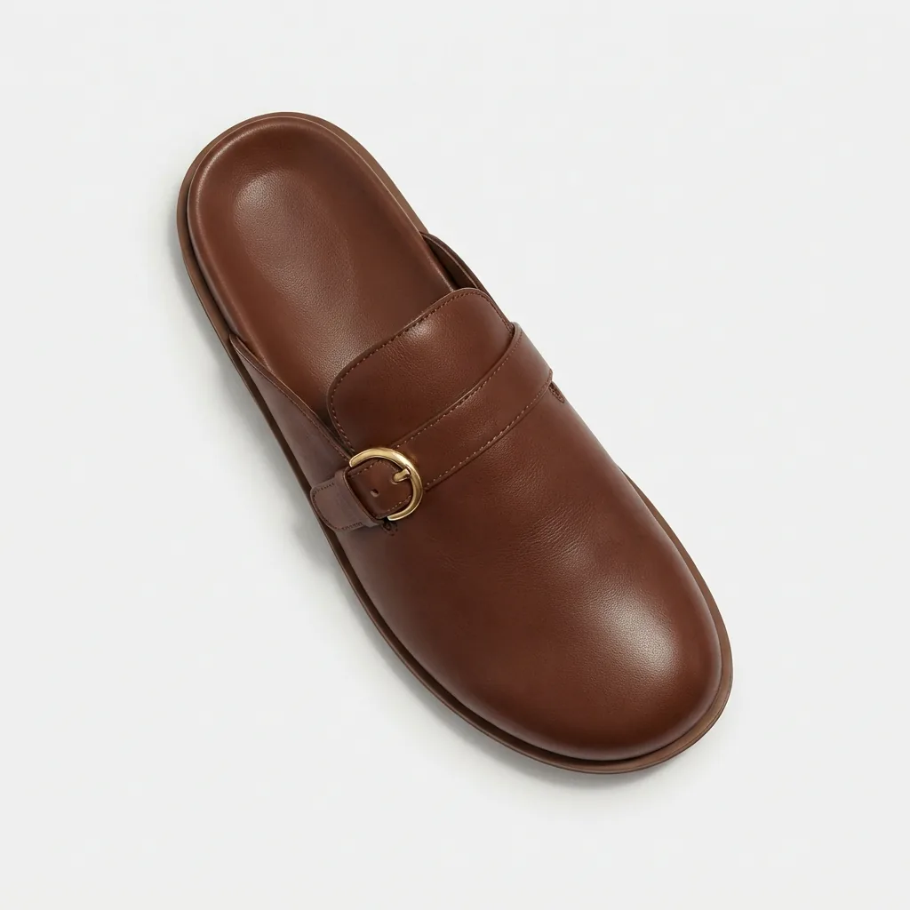 Coach Buckle Clog in classic design, top view.