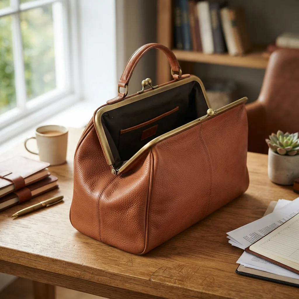 Coach Kisslock Frame Bag 27 shown in a lifestyle setting.