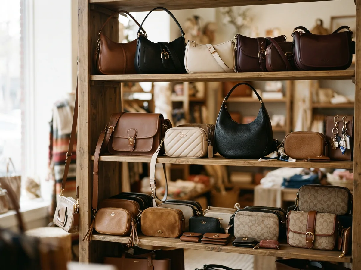 Various Coach handbags displayed to show different subtypes and styles.