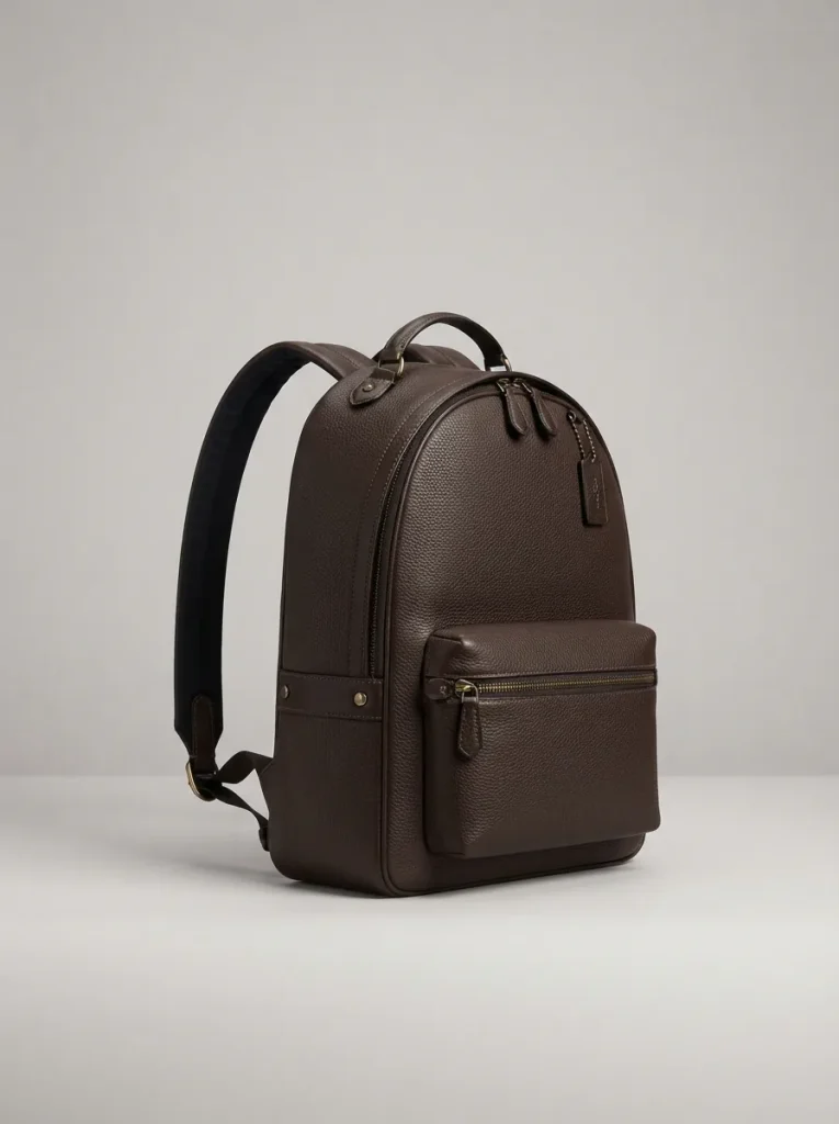 Showcase of Coach backpacks in a lifestyle setting, highlighting elegance and functionality.