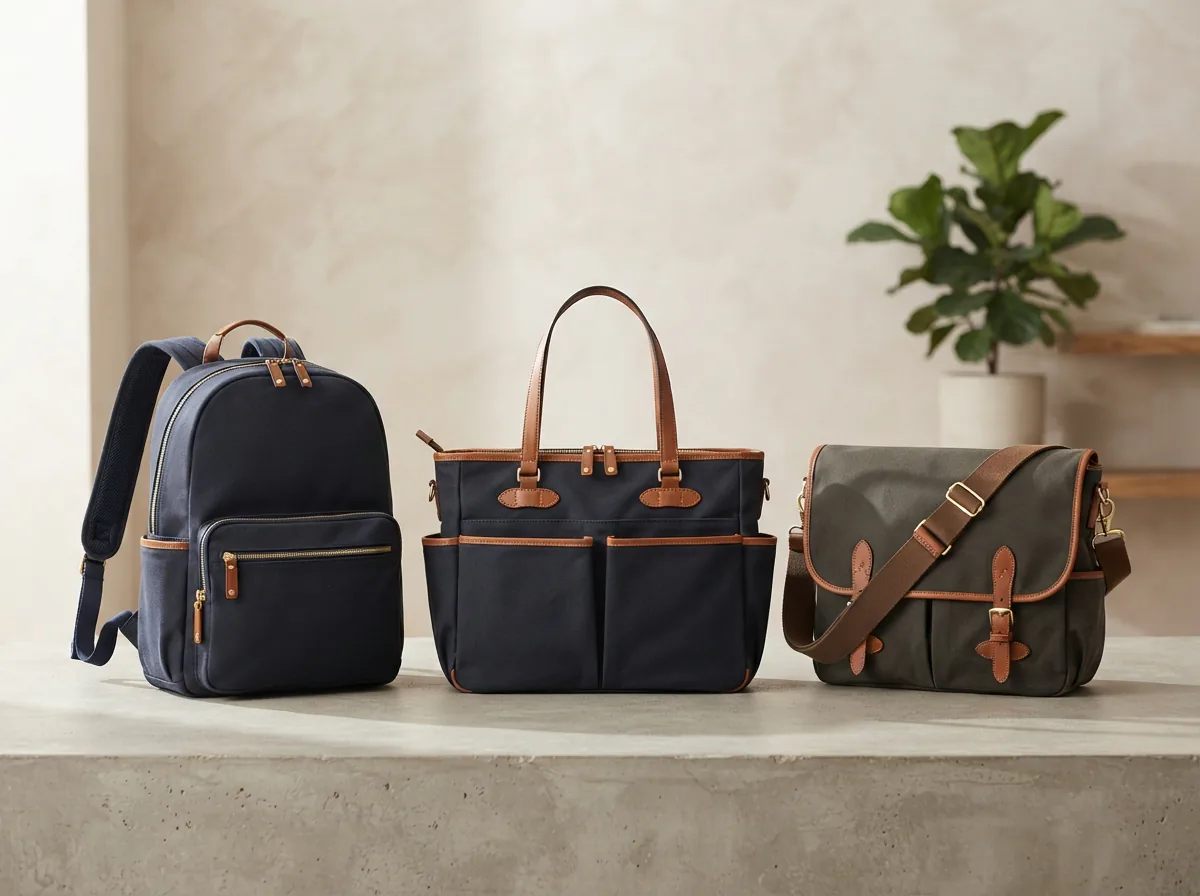 An overview of Coach diaper bag types displayed together.